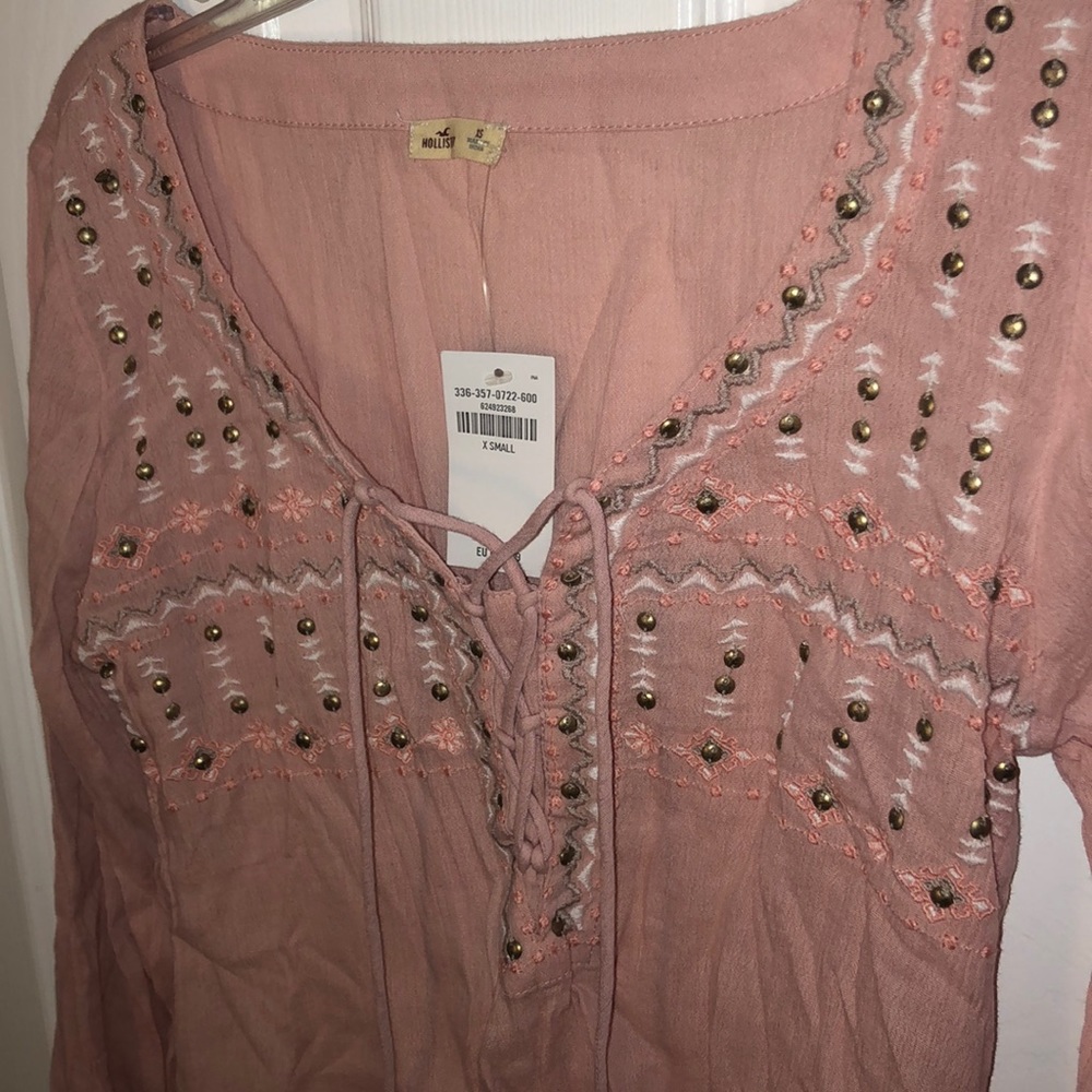 pink long sleeve top
